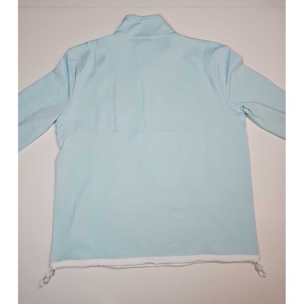 Talbots Womens Light Blue 1/2 Zip Athletic Pullover Top Thumbholes Medium NWT - Picture 4 of 10